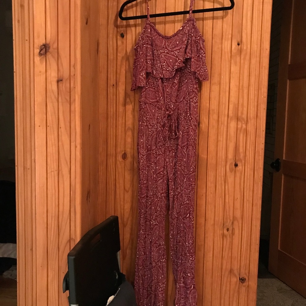 Patterned Off-the-Shoulder Jumpsuit